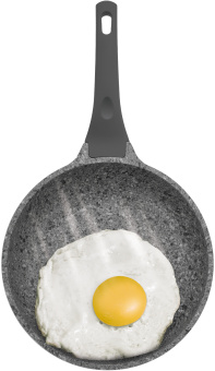 Сковорода Rondell Granit Carrara RDA-1845 круглая 26см покрытие: Quantum2 ручка несъемная (без крышки) серый - купить недорого с доставкой в интернет-магазине