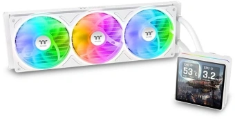 Система водяного охлаждения Thermaltake TH360 V3 Ultra Snow ARGB Soc-AM5/AM4/1200/1700/1851 белый 4-pin 37.8dB Al LCD 365W Ret (CL-W476-PL12SW-A) - купить недорого с доставкой в интернет-магазине