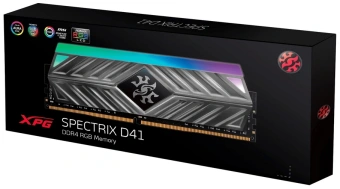Память DDR4 8GB 3600MHz A-Data AX4U36008G18I-ST41 XPG Spectrix D41 RGB RTL Gaming PC4-28800 CL18 DIMM 288-pin 1.35В с радиатором Ret - купить недорого с доставкой в интернет-магазине