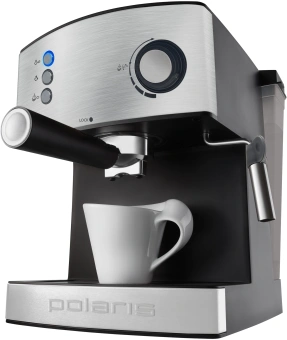 Кофеварка рожковая Polaris PCM 1537AE Adore Crema 850Вт нержавеющая сталь/черный - купить недорого с доставкой в интернет-магазине