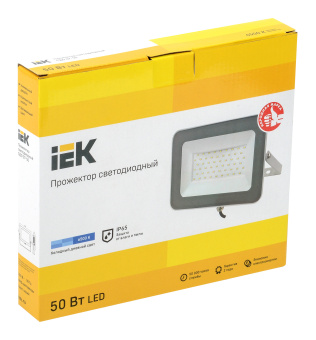 Прожектор уличный IEK СДО светодиодный 50Втсерый (LPDO701-50-K03) - купить недорого с доставкой в интернет-магазине