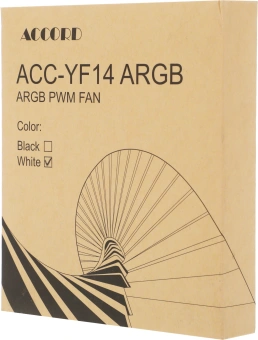 Вентилятор для корпуса Accord ACC-YF14 ARGB 140х140x25 белый 4-pin (ACC-YF14 ARGB WHITE) brown box - купить недорого с доставкой в интернет-магазине