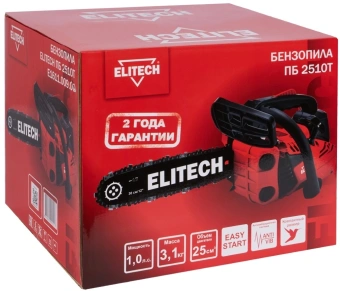 Бензопила Elitech ПБ 2510Т (E1611.009.00) 750Вт 1л.с. дл.шины:12" (30cm) (205451) - купить недорого с доставкой в интернет-магазине