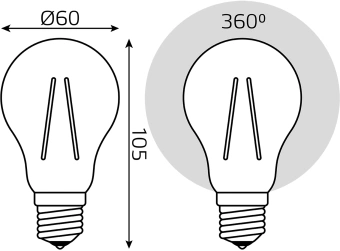 Лампа филам. Gauss Filament 11Вт цок.:E27 груша св.свеч.бел.теп. (упак.:10шт) (22211) - купить недорого с доставкой в интернет-магазине