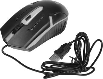 Мышь Defender Hit MB-601 черный оптическая 1200dpi USB 3but (52601) - купить недорого с доставкой в интернет-магазине