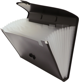 Портфель Бюрократ -BPP13LBLCK 13 отдел. A4 с окантовкой пластик 0.7мм черный - купить недорого с доставкой в интернет-магазине