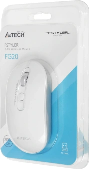 Мышь A4Tech Fstyler FG20 белый оптическая 2000dpi беспров. USB для ноутбука 4but (FG20 WHITE) - купить недорого с доставкой в интернет-магазине