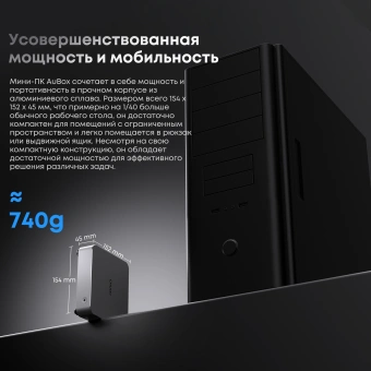 ПК Мини Chuwi AuBox Core i9 13900HK (2.6) 16Gb SSD512Gb Iris Xe Windows 11 Pro 2x2.5GbitEth WiFi BT 120W серебристый/черный - купить недорого с доставкой в интернет-магазине