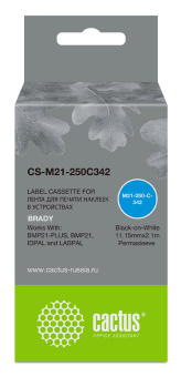 Картридж ленточный Cactus CS-M21-250C342 черный на белом 11.15x2.1 черный для Brady BMP21-PLUS, BMP21, BMP21-LAB - купить недорого с доставкой в интернет-магазине