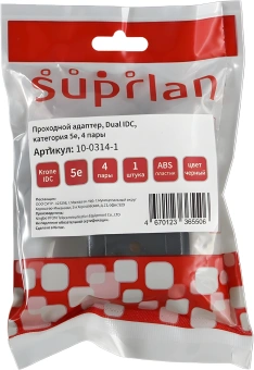 Адаптер Suprlan 10-0314-1 проходн.RJ45 кат.5E UTP стальной - купить недорого с доставкой в интернет-магазине
