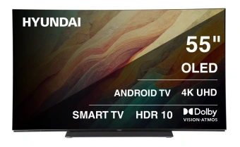 Телевизор OLED Hyundai 55" H-LED55OBU7700 Android TV Frameless черный/черный 4K Ultra HD 120Hz DVB-T DVB-T2 DVB-C DVB-S DVB-S2 USB WiFi Smart TV - купить недорого с доставкой в интернет-магазине