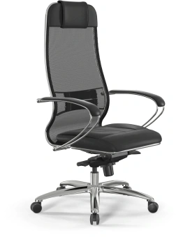 Кресло Метта Samurai SL-1 черный сиденье черный сетка с подголов. крестов. металл хром - купить недорого с доставкой в интернет-магазине