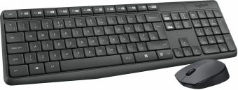 Клавиатура + мышь Logitech MK235 клав:серый мышь:серый/черный USB беспроводная Multimedia (920-007949) - купить недорого с доставкой в интернет-магазине