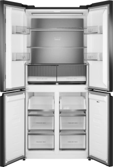 Холодильник Weissgauff WCD 450 Rock Glass NoFrost Inverter 3-хкамерн. графит темный инвертер - купить недорого с доставкой в интернет-магазине