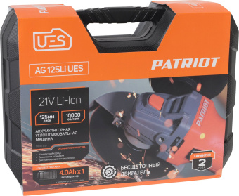 Углошлифовальная машина Patriot AG 125 Li UES 10000об/мин рез.шпин.:M22.2 d=125мм - купить недорого с доставкой в интернет-магазине