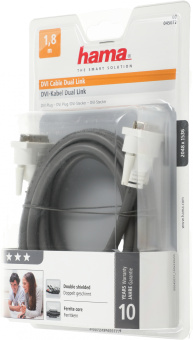 Кабель Hama DVI-D Dual Link (m) DVI-D Dual Link (m) 1.8м (00045077) феррит.кольца - купить недорого с доставкой в интернет-магазине