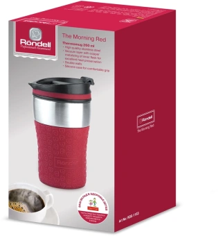 Термокружка для напитков Rondell The Morning Red RDS-1163 0.26л. красный картонная коробка - купить недорого с доставкой в интернет-магазине