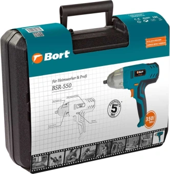 Гайковерт Bort BSR-550 550Вт патрон:квад.1/2" (кейс в комплекте) (93723880) - купить недорого с доставкой в интернет-магазине