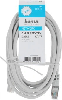 Кабель Hama H-200916 RJ-45 (f) RJ-45 (m) 3м (00200916) серый - купить недорого с доставкой в интернет-магазине
