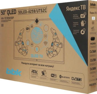Телевизор QLED BBK 50" 50LED-8259/UTS2C (B) черный/черный 4K Ultra HD 60Hz DVB-T2 DVB-C DVB-S2 USB WiFi Smart TV (RUS) - купить недорого с доставкой в интернет-магазине