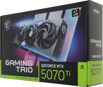 Видеокарта MSI PCI-E 5.0 RTX 5070 TI 16G GAMING TRIO NVIDIA GeForce RTX 5070TI 16Gb 256bit GDDR7 2452/28000 HDMIx1 DPx3 HDCP Ret - купить недорого с доставкой в интернет-магазине