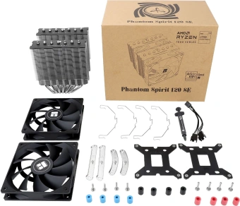 Устройство охлаждения(кулер) Thermalright Phantom Spirit 120 SE Soc-AM5/AM4/1200/1700/1851 серебристый/черный 4-pin 25.6dB Al+Cu 765gr Ret (PS120-SE) - купить недорого с доставкой в интернет-магазине