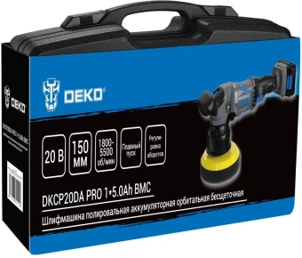 Эксцентриковая шлифмашина Deko DKCP20DA PRO D150мм аккум. жестк.кейс (085-1066) - купить недорого с доставкой в интернет-магазине