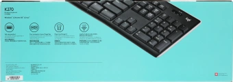Клавиатура Logitech K270 черный/белый USB беспроводная Multimedia (920-003058) - купить недорого с доставкой в интернет-магазине
