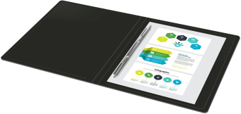 Папка метал.пруж.скоросш. Бюрократ -PZ05PBLCK A4 пластик 0.5мм торц.наклейка черный - купить недорого с доставкой в интернет-магазине