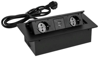 Сетевой разветвитель Premier PX/BL-HOR-2R-2USB-BLK 1.8м (2 розетки) черный (коробка) - купить недорого с доставкой в интернет-магазине