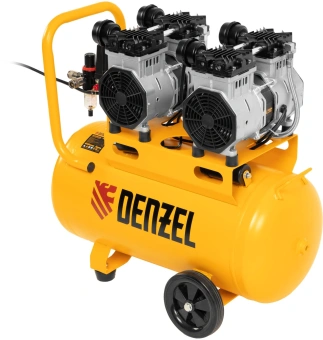 Компрессор поршневой Denzel DLS 2200/50 безмасляный 380л/мин 50л 2200Вт желтый - купить недорого с доставкой в интернет-магазине