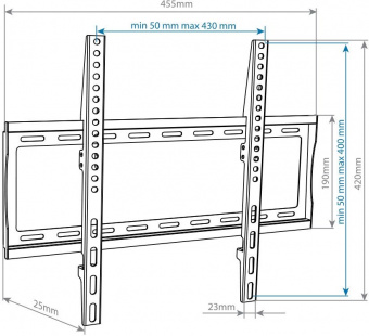 Кронштейн для телевизора Arm Media STEEL-3 new черный 22"-65" макс.50кг настенный фиксированный - купить недорого с доставкой в интернет-магазине
