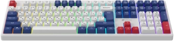 Клавиатура Оклик 725G белый/красный USB Multimedia for gamer LED (2070294) - купить недорого с доставкой в интернет-магазине