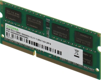 Память DDR3 8GB 1600MHz Digma DGMAS31600008D RTL PC3-12800 CL11 SO-DIMM 204-pin 1.35В dual rank Ret - купить недорого с доставкой в интернет-магазине
