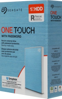 Жесткий диск Seagate USB3.0 1TB STKY1000402 One Touch 2.5" голубой - купить недорого с доставкой в интернет-магазине