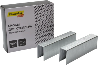 Скобы для степлера 23/23 Silwerhof Daily оцинкованные кор.карт. (упак.:1000шт.) - купить недорого с доставкой в интернет-магазине