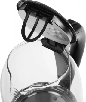 Чайник электрический Kitfort КТ-657 1.7л. 2200Вт нержавеющая сталь/черный корпус: стекло/пластик - купить недорого с доставкой в интернет-магазине