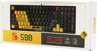 Клавиатура A4Tech S98 механическая желтый USB for gamer LED (SPORTS LIME) кабель 1.8м - купить недорого с доставкой в интернет-магазине