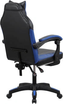 Кресло игровое Оклик Cooldown черный/синий сиденье черный/синий искусственная кожа с подголов. крестов. пластик черный подст.для ног - купить недорого с доставкой в интернет-магазине