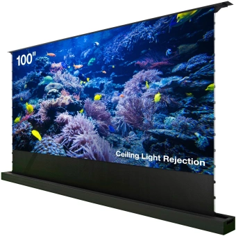 Экран Cactus 125x221см FloorRising CS-PSFRCLR-221X125 16:9 напольный рулонный черный (моторизованный привод) - купить недорого с доставкой в интернет-магазине
