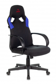 Кресло игровое Zombie RUNNER черный/синий ткань/эко.кожа крестов. пластик - купить недорого с доставкой в интернет-магазине
