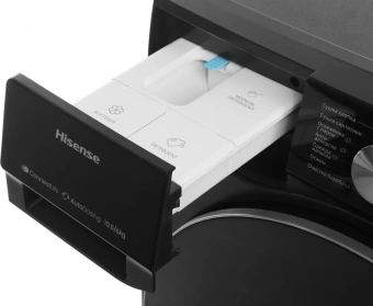 Стиральная машина Hisense WD5S1045BB класс: A загр.фронтальная макс.:10.5кг (с сушкой) черный инвертор - купить недорого с доставкой в интернет-магазине