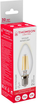Лампа филам. Thomson Filament TH-B2071 11Вт цок.:E14 свеча 220B 2700K св.свеч.бел.теп. Candle (упак.:1шт) - купить недорого с доставкой в интернет-магазине