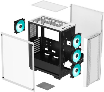 Корпус Deepcool CC560 V2 белый без БП ATX 8x120mm 5x140mm 1xUSB2.0 audio bott PSU - купить недорого с доставкой в интернет-магазине