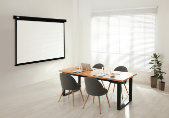 Экран Cactus 150x150см Wallscreen CS-PSW-150X150-BK 1:1 настенно-потолочный рулонный черный - купить недорого с доставкой в интернет-магазине
