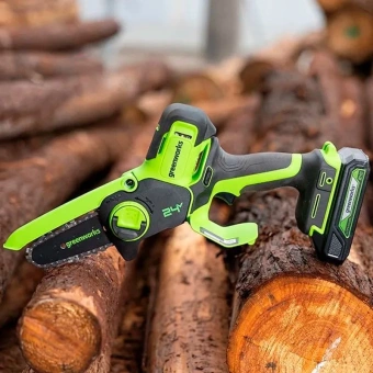 Цепная пила Greenworks G24MCS10 аккум. 200Вт дл.шины:4"(10cm) (2008207) - купить недорого с доставкой в интернет-магазине