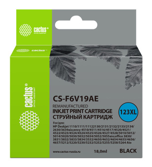 Картридж струйный Cactus CS-F6V19AE 123XL черный (480стр.) (18мл) для HP DeskJet 1110/1111/1112/2130 - купить недорого с доставкой в интернет-магазине