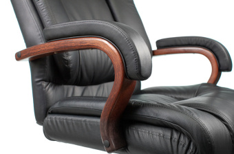 Кресло руководителя Бюрократ T-9925WALNUT черный кожа/иск.кожза крестов. металл/дерево - купить недорого с доставкой в интернет-магазине