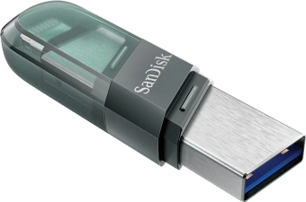 Флеш Диск Sandisk 64GB iXpand SDIX90N-064G-GN6NK USB3.1 зеленый/серебристый - купить недорого с доставкой в интернет-магазине