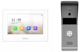 Видеодомофон HiWatch DS-D100HKWF белый - купить недорого с доставкой в интернет-магазине